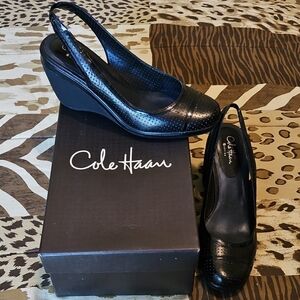 Vintage Cole Haan Women's Black Wedge Shoes